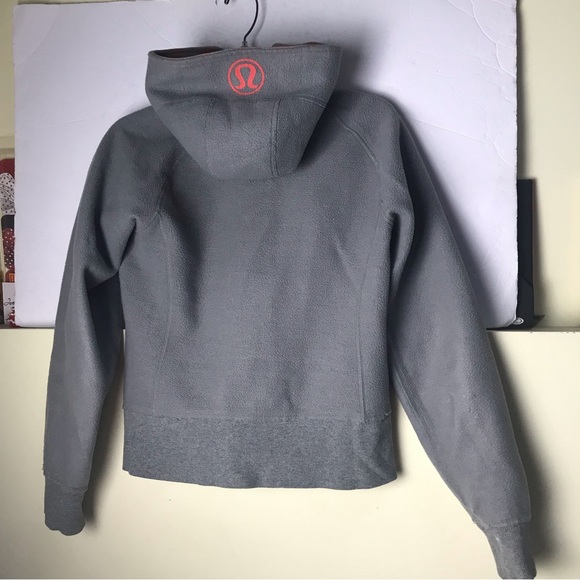 Lululemon RARE Reversible Scuba Remix Hoodie Jacket Cotton Fleece Plaid Pockets - Picture 5 of 15